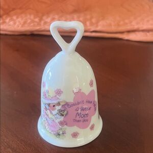 Precious Moments Pink Floral Ceramic Bell